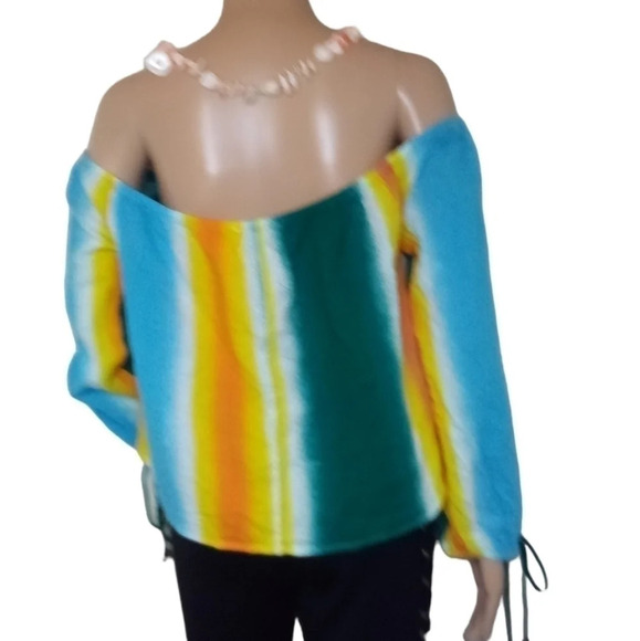 BCBGeneration Faded Striped Off The Shoulder Top - Picture 2 of 6